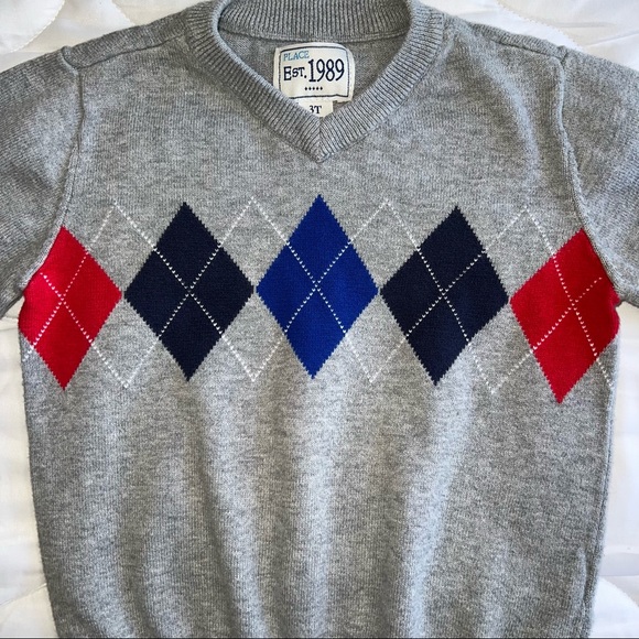 Childrens Place Boys Argyle Sweater - Picture 2 of 4
